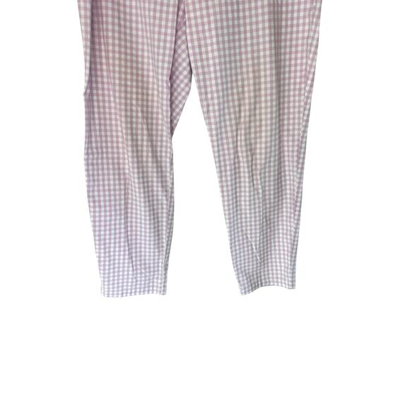 Talbots Relaxed Chino Pants Purple White Gingham Office Straight Leg Size 14 - Picture 9 of 13